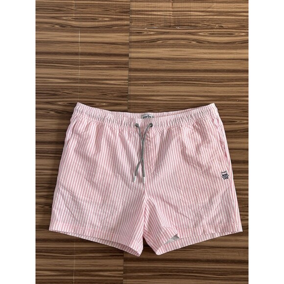 Mens Party Pants Shorts Board Shorts Swim Trunks Seersucker Pink size XXL - Picture 1 of 6